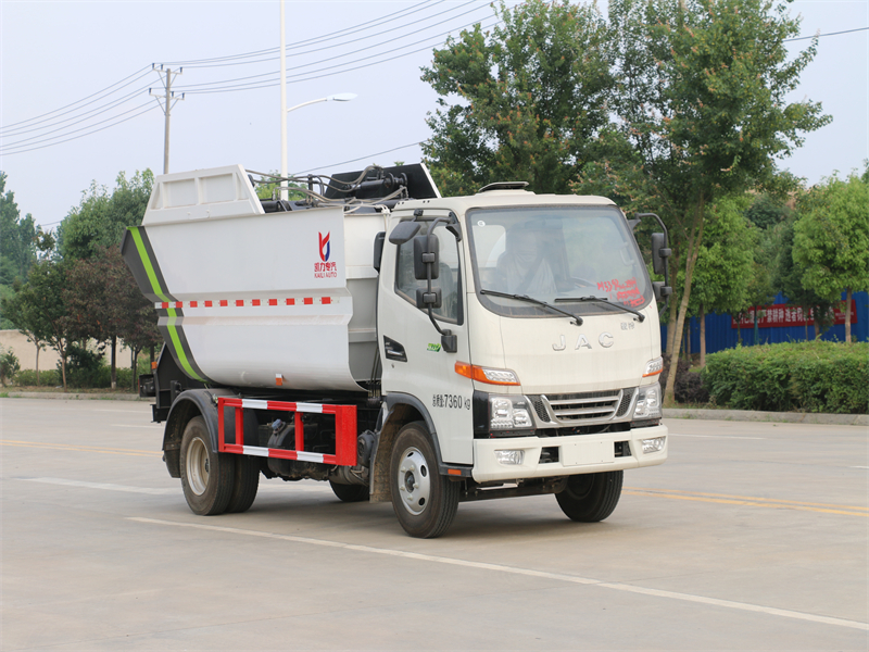 國六江淮駿鈴7方后掛桶無泄漏垃圾車