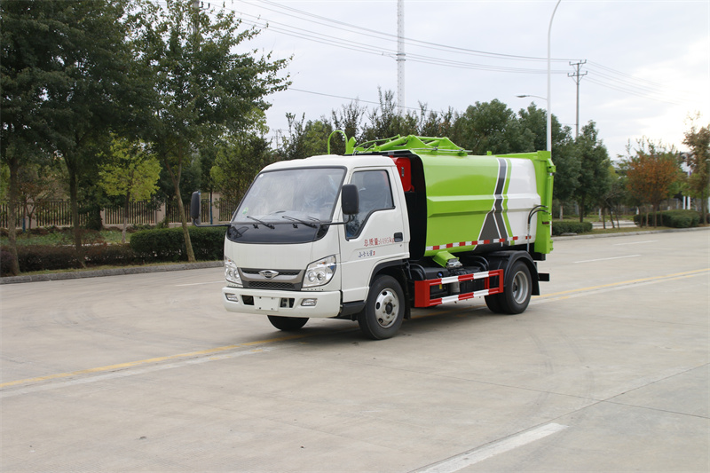 福田小卡之星3藍(lán)牌4方掛桶壓縮垃圾車
